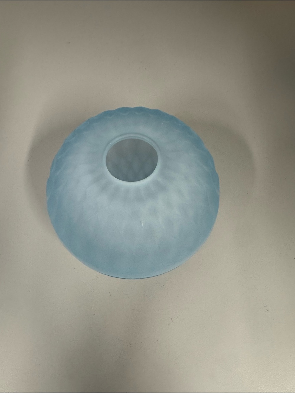 VTG Indiana Glass Frosted Light Blue Satin Diamond Point Fairy Lamp - Picture 2 of 11